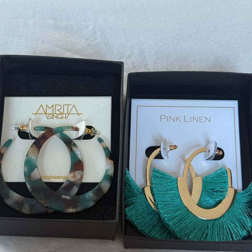 Amrita Singh Green Hoop Earrings